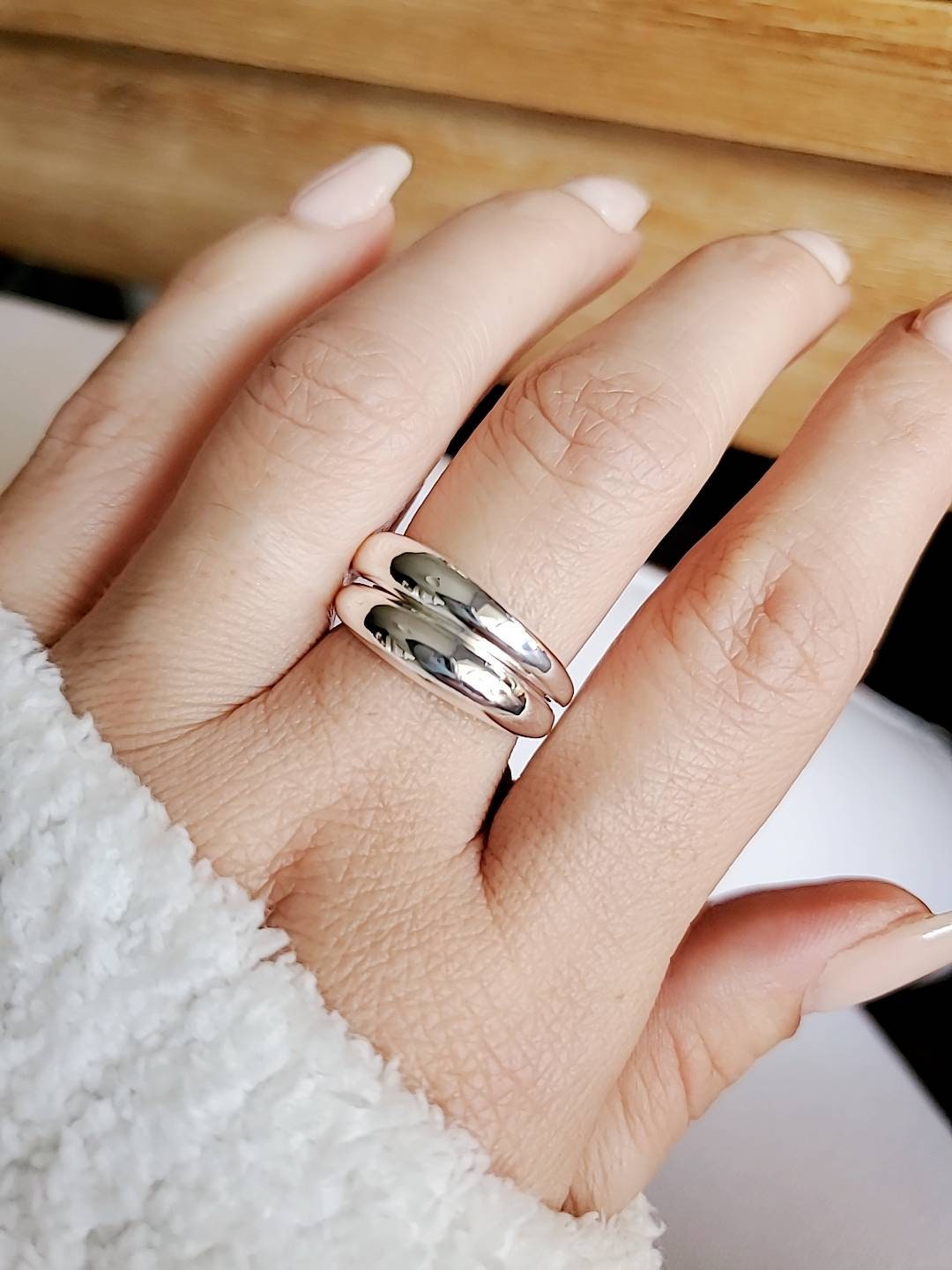 Thin Dome Statement Ring – 925 Sterling Silver