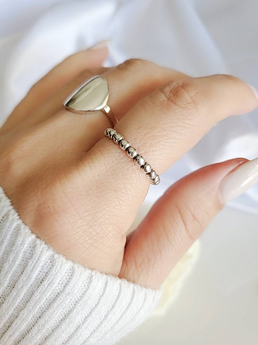 Beaded Simple Stackable Ring