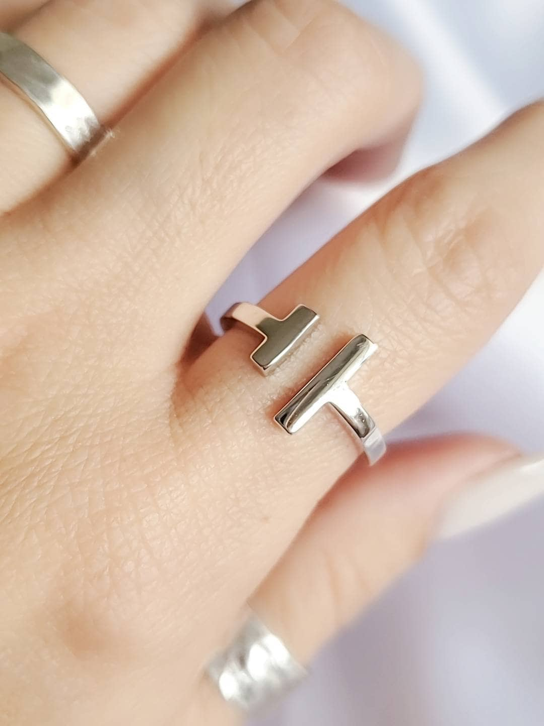 Double Bar Sterling Silver Ring