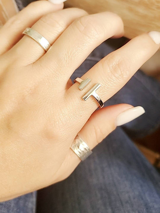 Double Bar Sterling Silver Ring