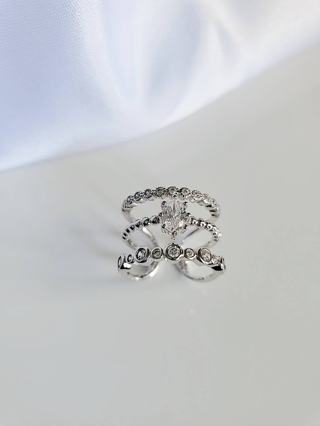 Sterling Silver Ring, Multi Layered Ring, Adjustable Ring, Statement Ring, Women's Ring, 925 Silver, Stack Ring