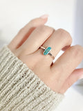 Genuine Stone Dainty Oval Turquoise Ring
