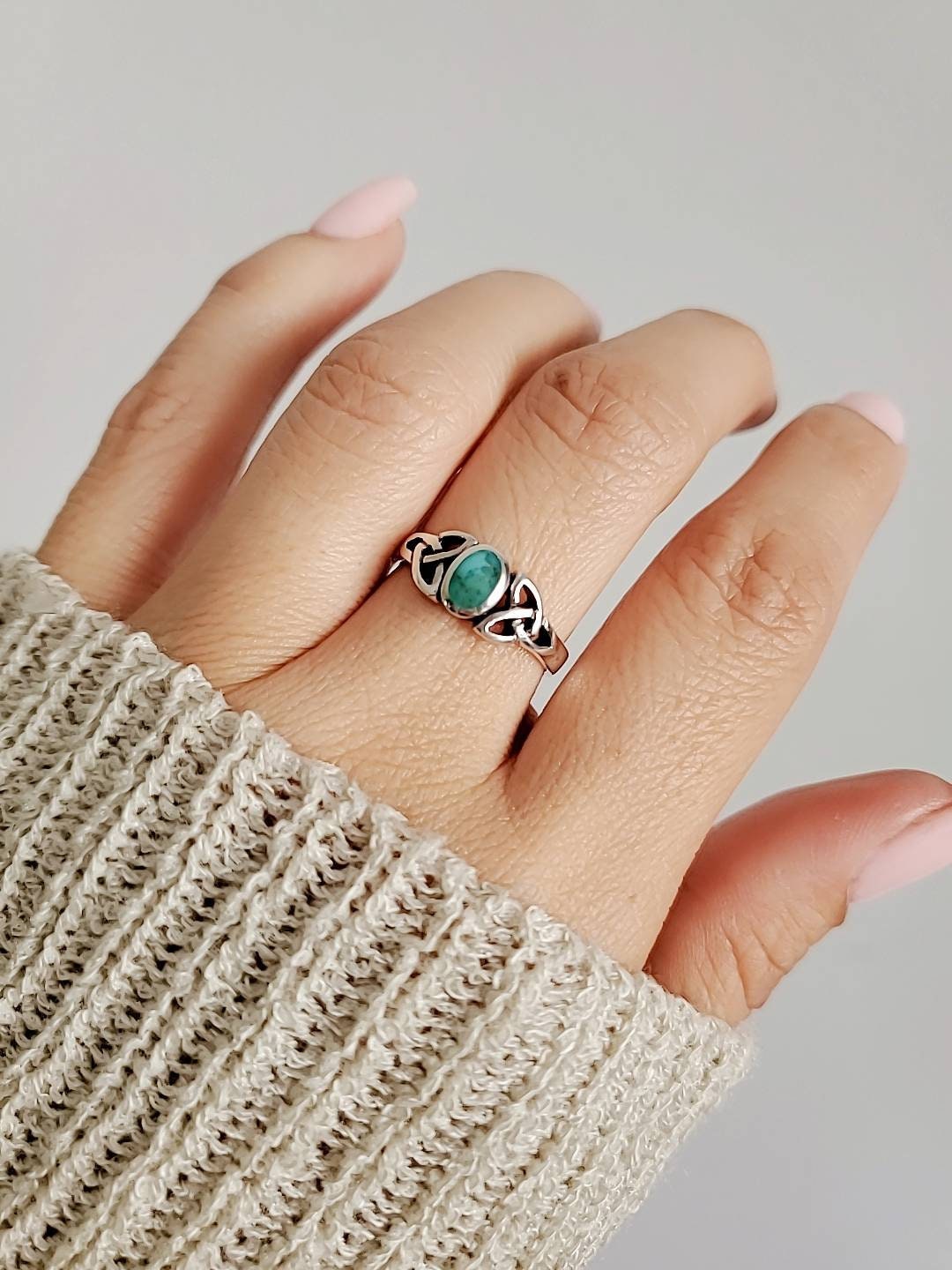 Sterling Silver Celtic Turquoise Ring