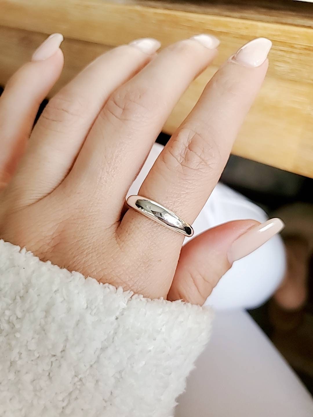 Thin Dome Statement Ring – 925 Sterling Silver