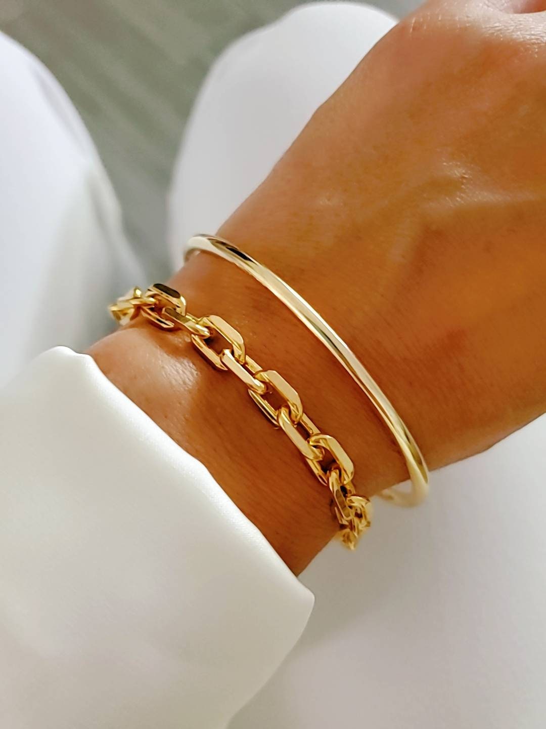 Gold Bangle Bracelet 18K Gold filled bracelet