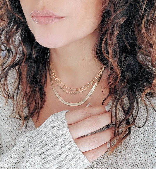 Herringbone 18K Gold Filled Chain