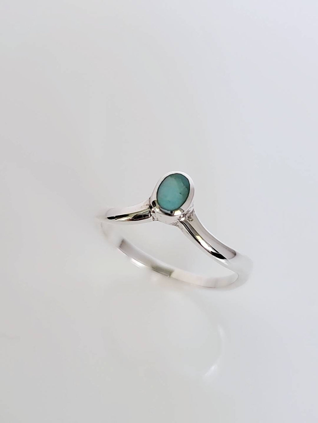 Minimalist Oval Stone Turquoise Ring