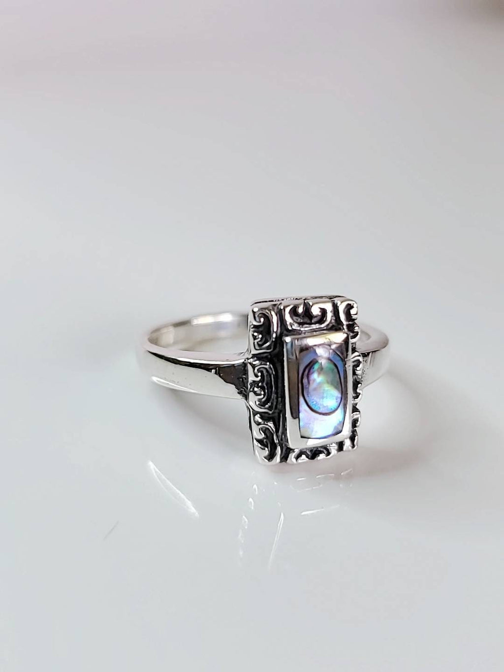 Dainty Bali Abalone Women's Ring