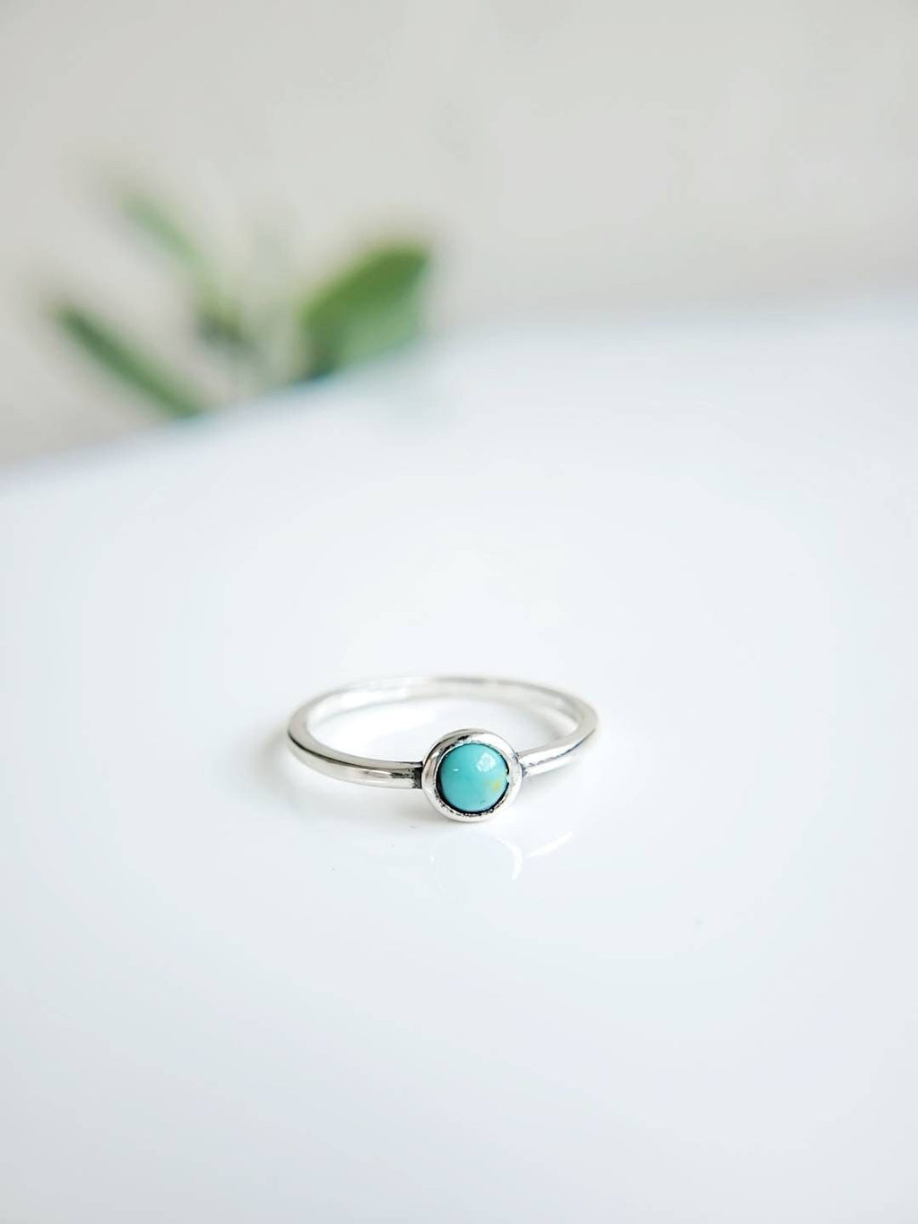 Dainty Turquoise Ring – Sterling Silver