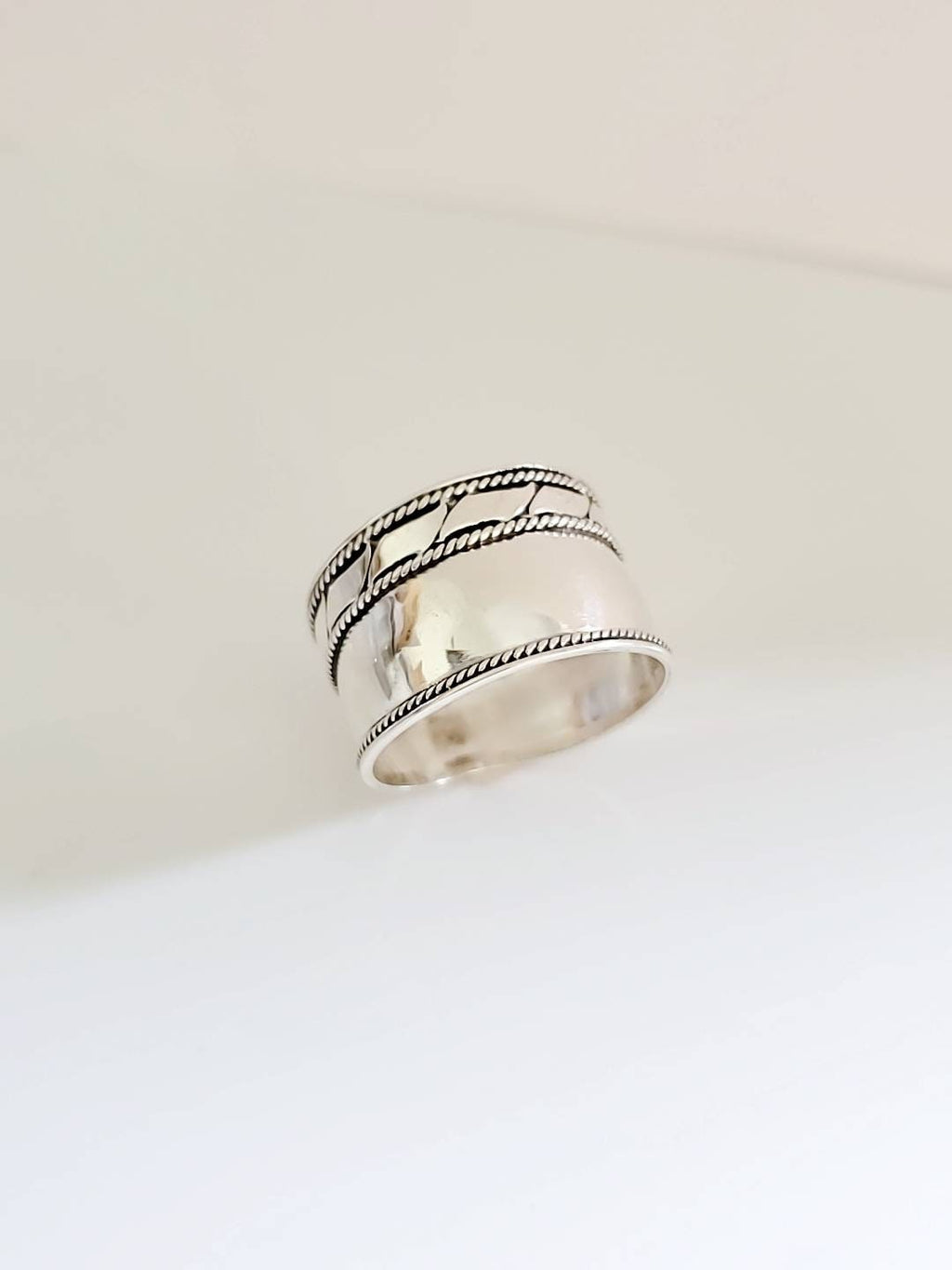Wide Women's Statement Ring – 925 Sterling Silver