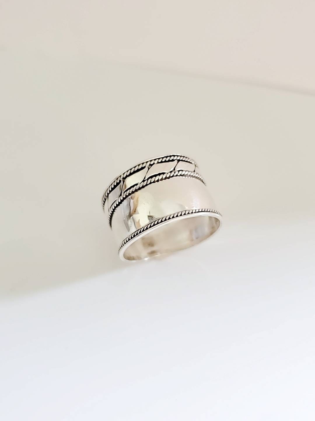 Wide Women's Statement Ring – 925 Sterling Silver