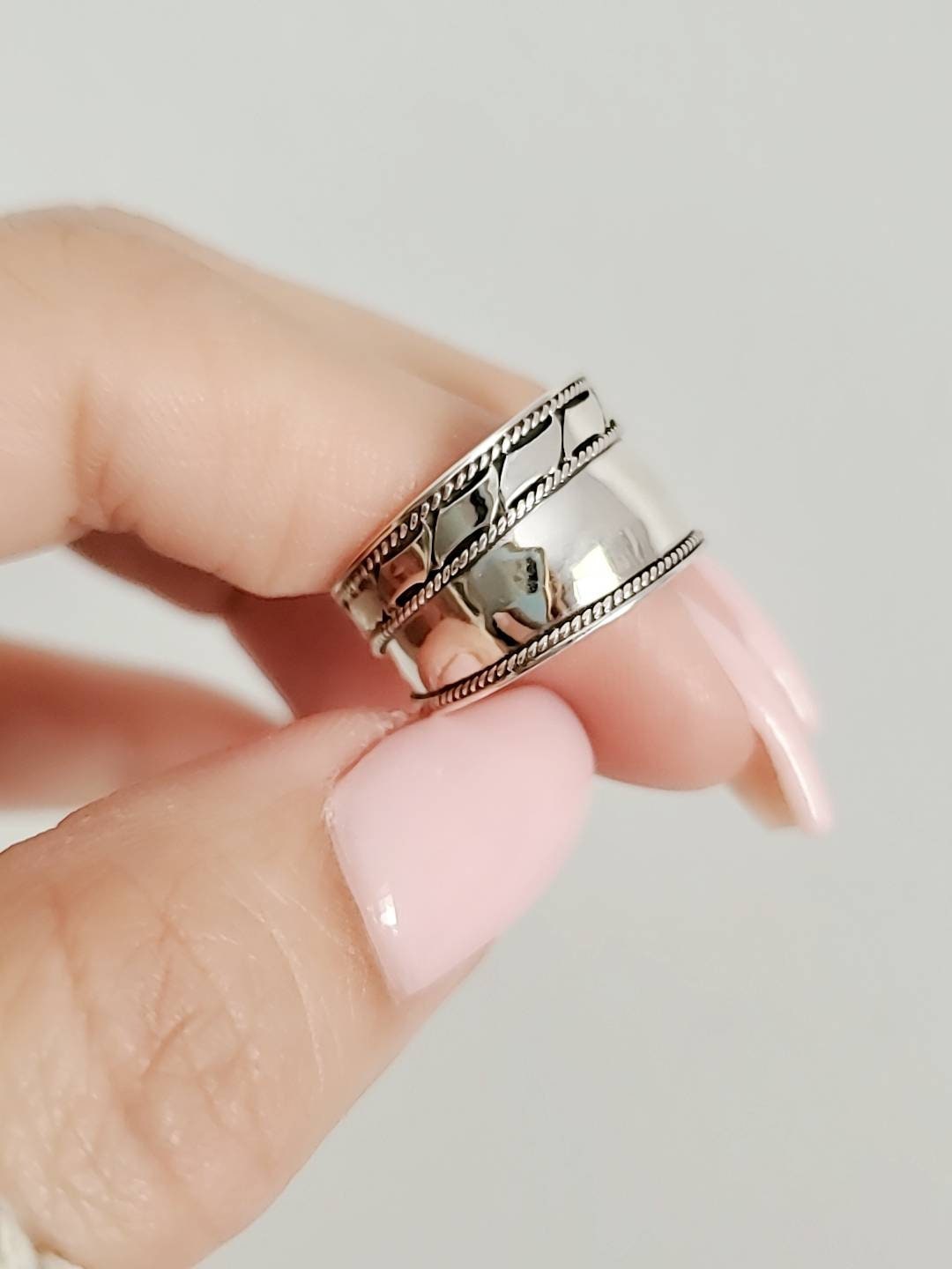 Wide Women's Statement Ring – 925 Sterling Silver