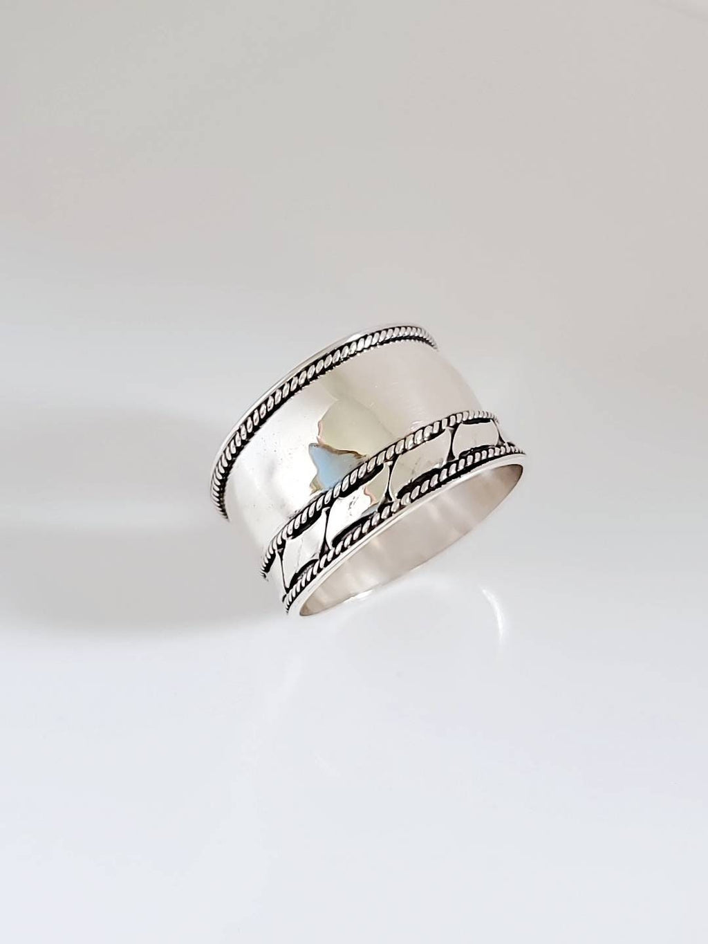 Wide Women's Statement Ring – 925 Sterling Silver