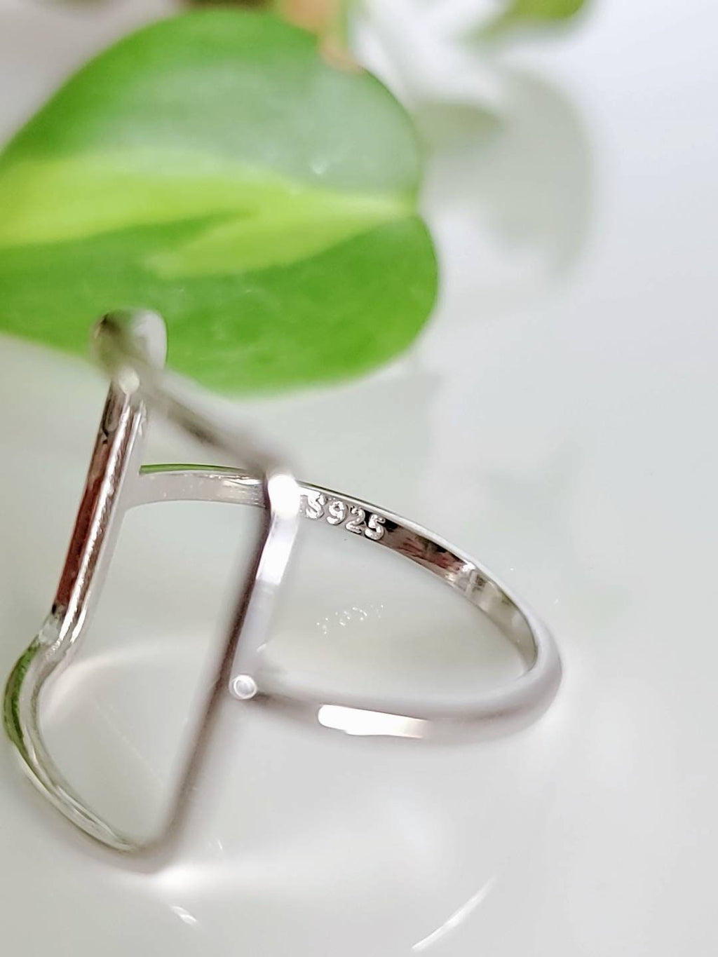 Open Square Ring – 925 Sterling Silver with 16mm Band Width