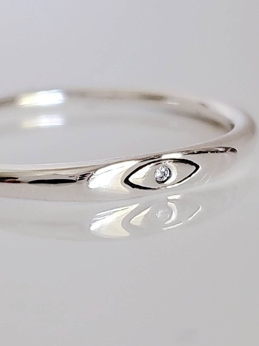 Dainty Eye Evil Ring – Sterling Silver