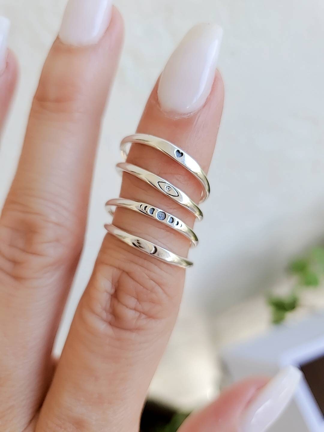 Moon Phases Women's Ring – 925 Sterling Silver