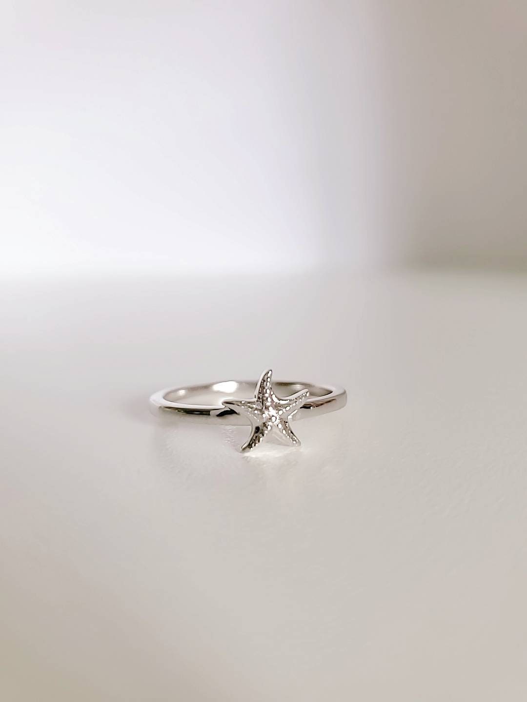 Sterling Silver Starfish Ring, Dainty Ocean Inspired Jewelry, Boho Chic Jewelry, 925 Silver, Size 3-13