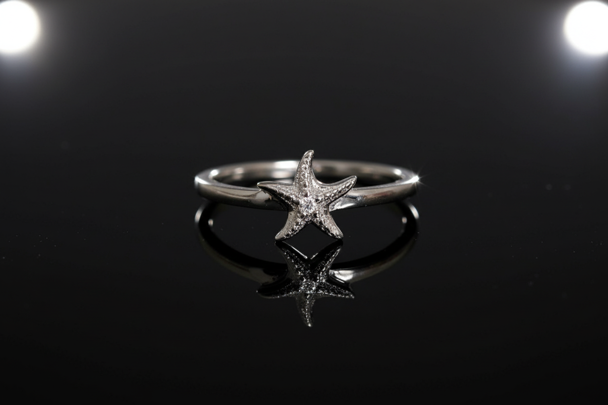Sterling Silver Starfish Ring, Dainty Ocean Inspired Jewelry, Boho Chic Jewelry, 925 Silver, Size 3-13