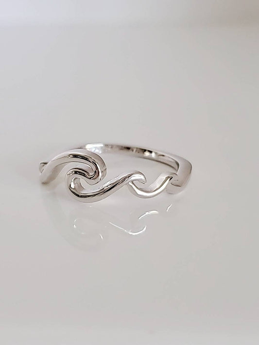 Sterling Silver Waves Ring, Rolling Wave Ring, Beach Wave Ring, Ocean Tide Ring, 925 Stamped, Summer Ring, non tarnish jewelry