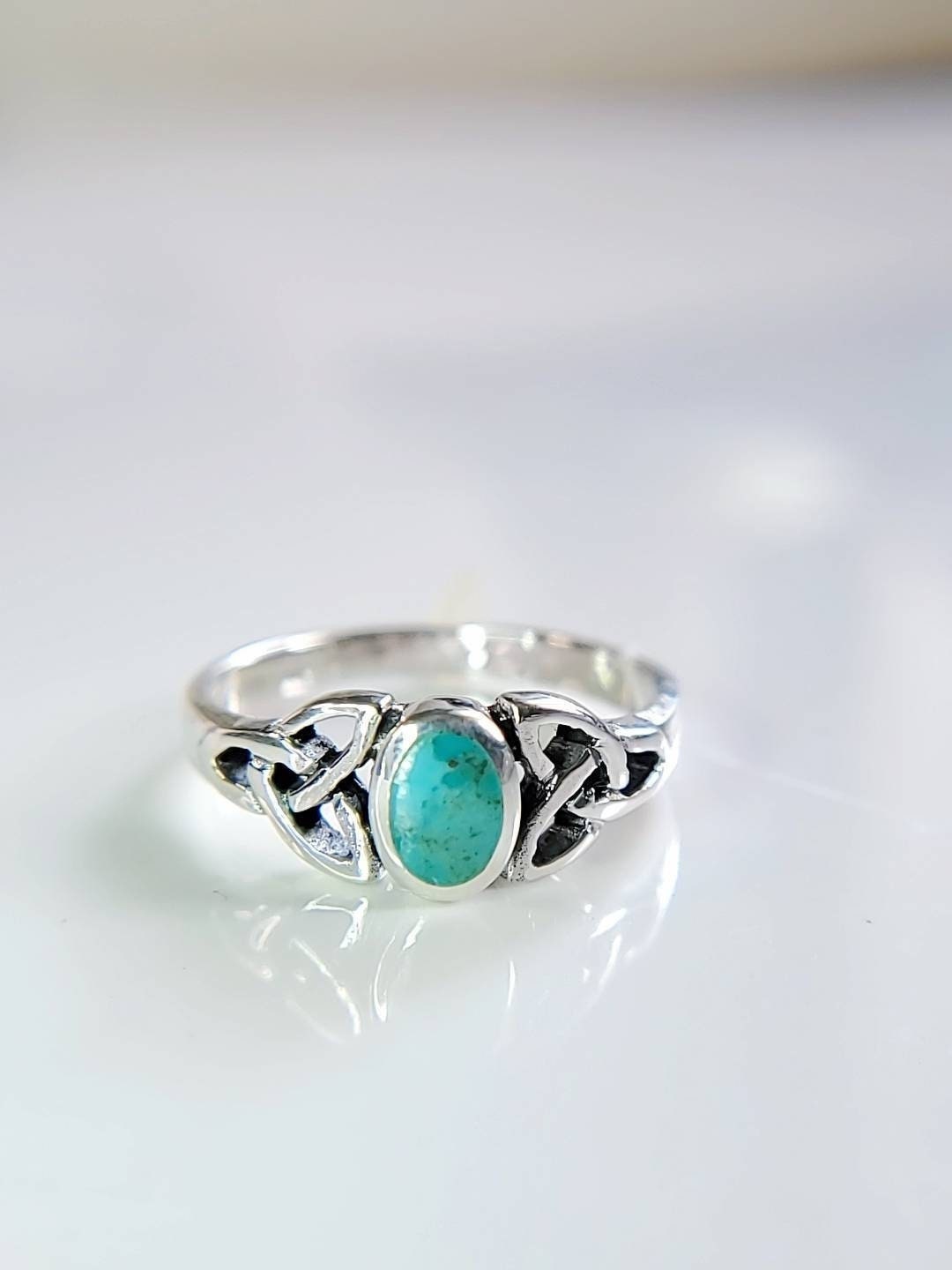 Sterling Silver Celtic Turquoise Ring