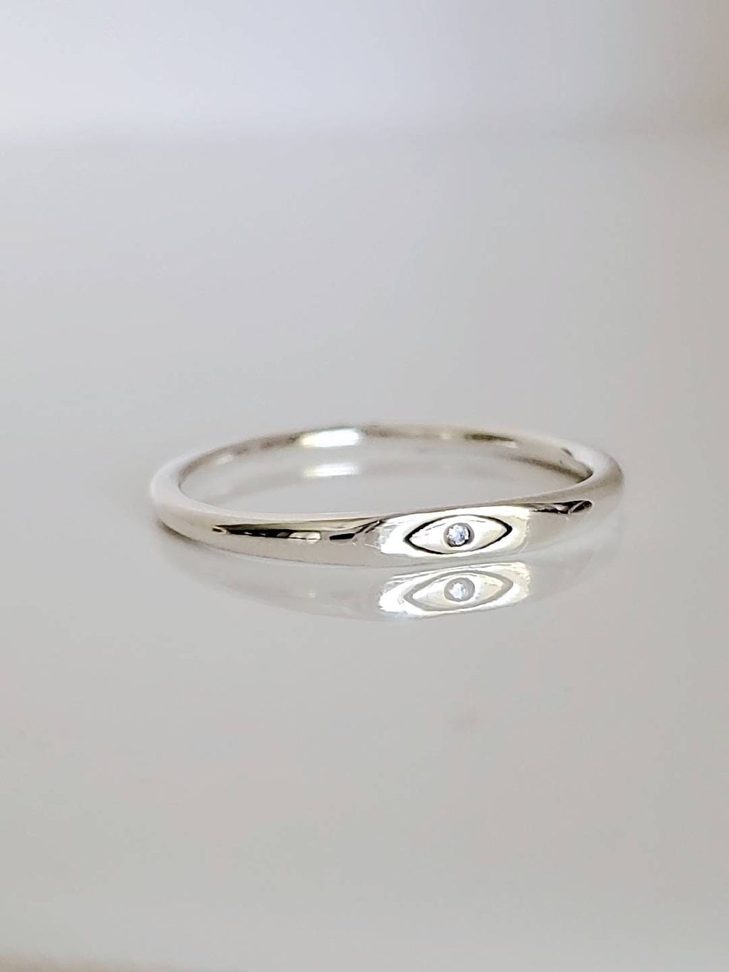 Dainty Eye Evil Ring – Sterling Silver
