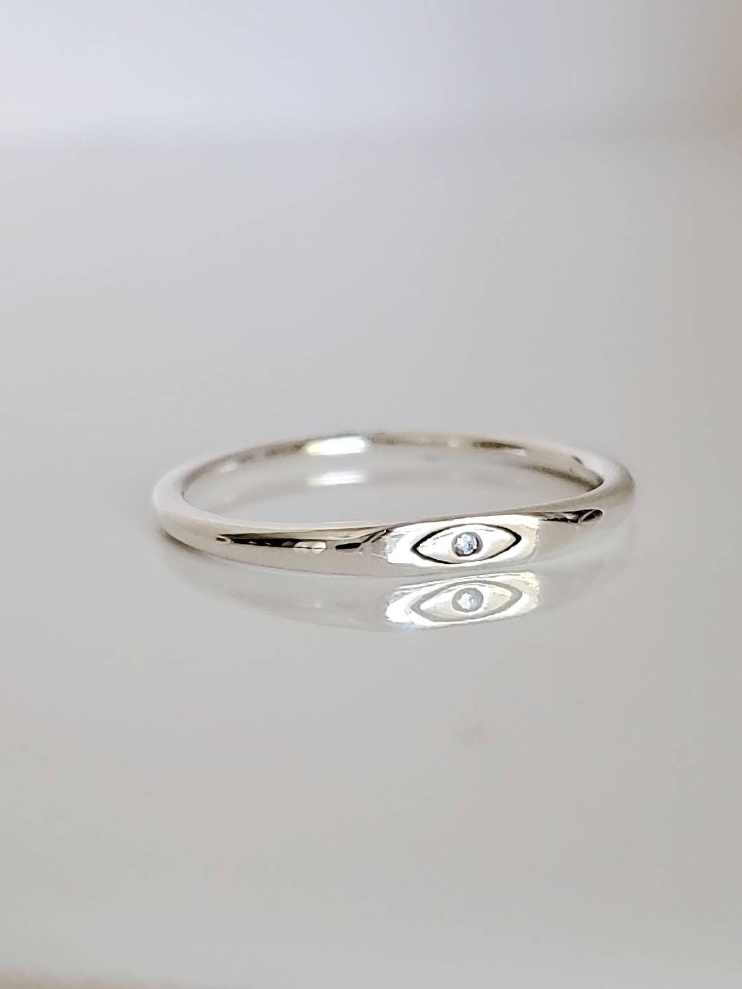Dainty Eye Evil Ring – Sterling Silver