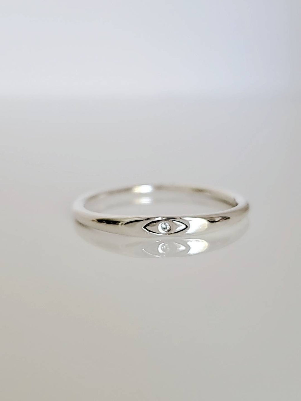Dainty Eye Evil Ring – Sterling Silver