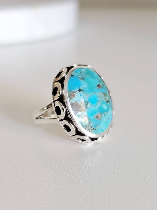 Turquoise Natural Stone Bohemian Ring