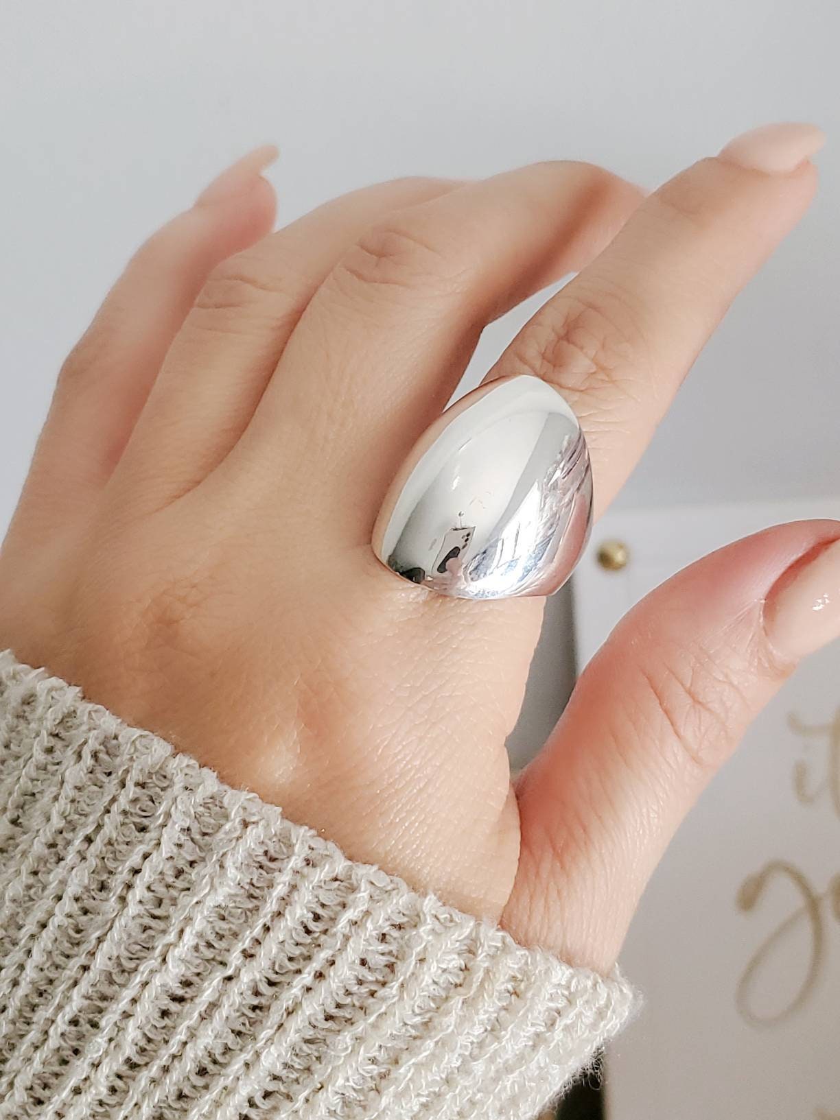 Sterling Silver Dome Light Large Dome Sexy Ring