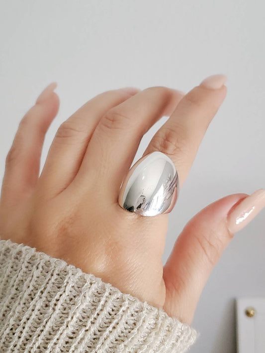 Sterling Silver Dome Light Large Dome Sexy Ring