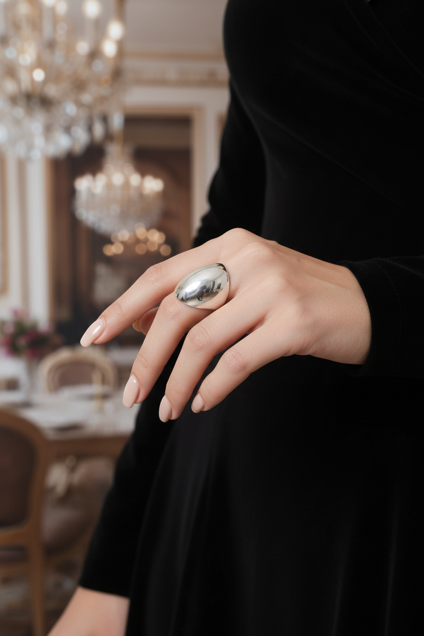 Sterling Silver Dome Light Large Dome Sexy Ring