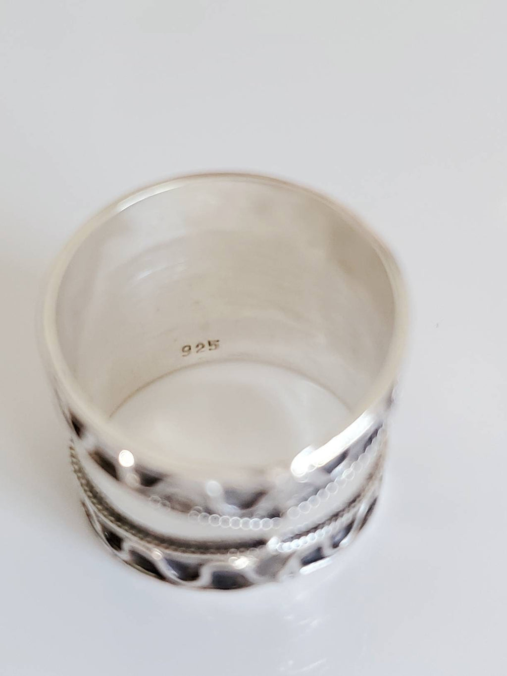 Sterling Silver Band Concave Bali Ring