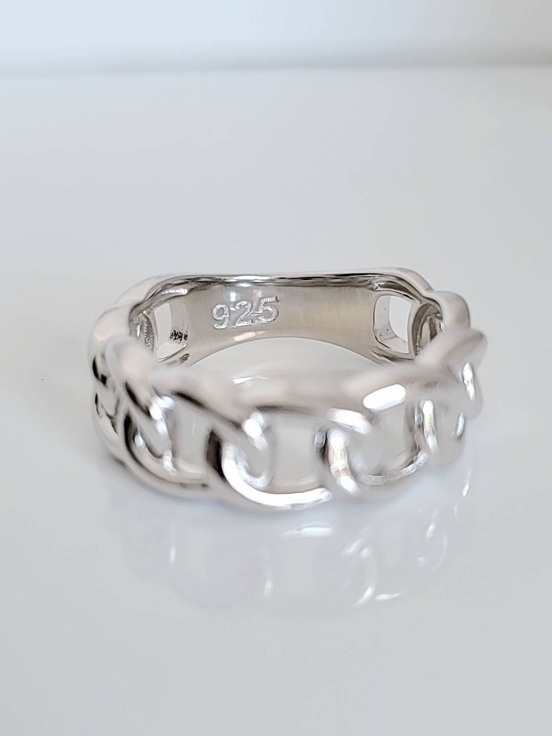 Large Chain Ring Sterling Silver