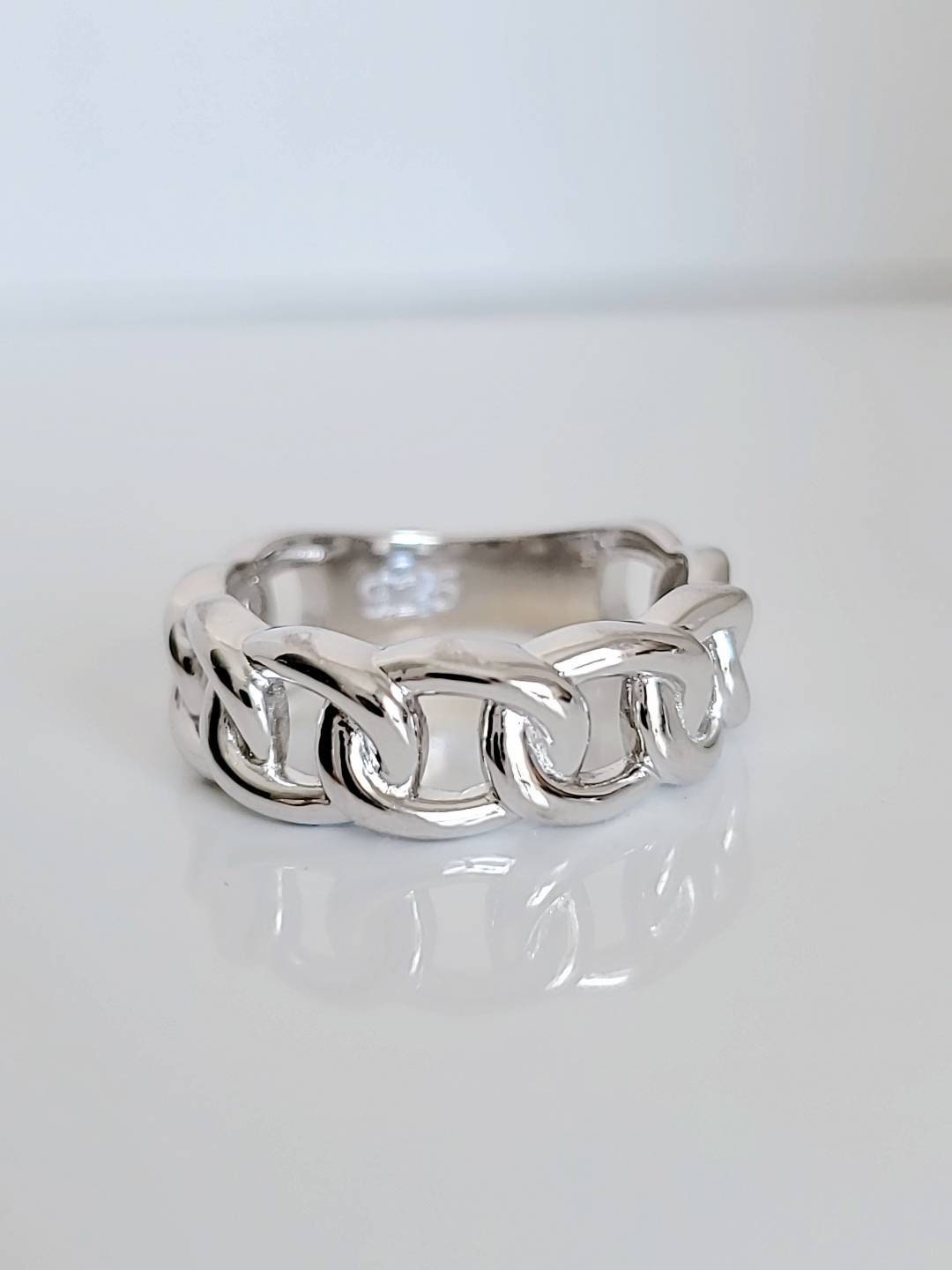 Large Chain Ring Sterling Silver