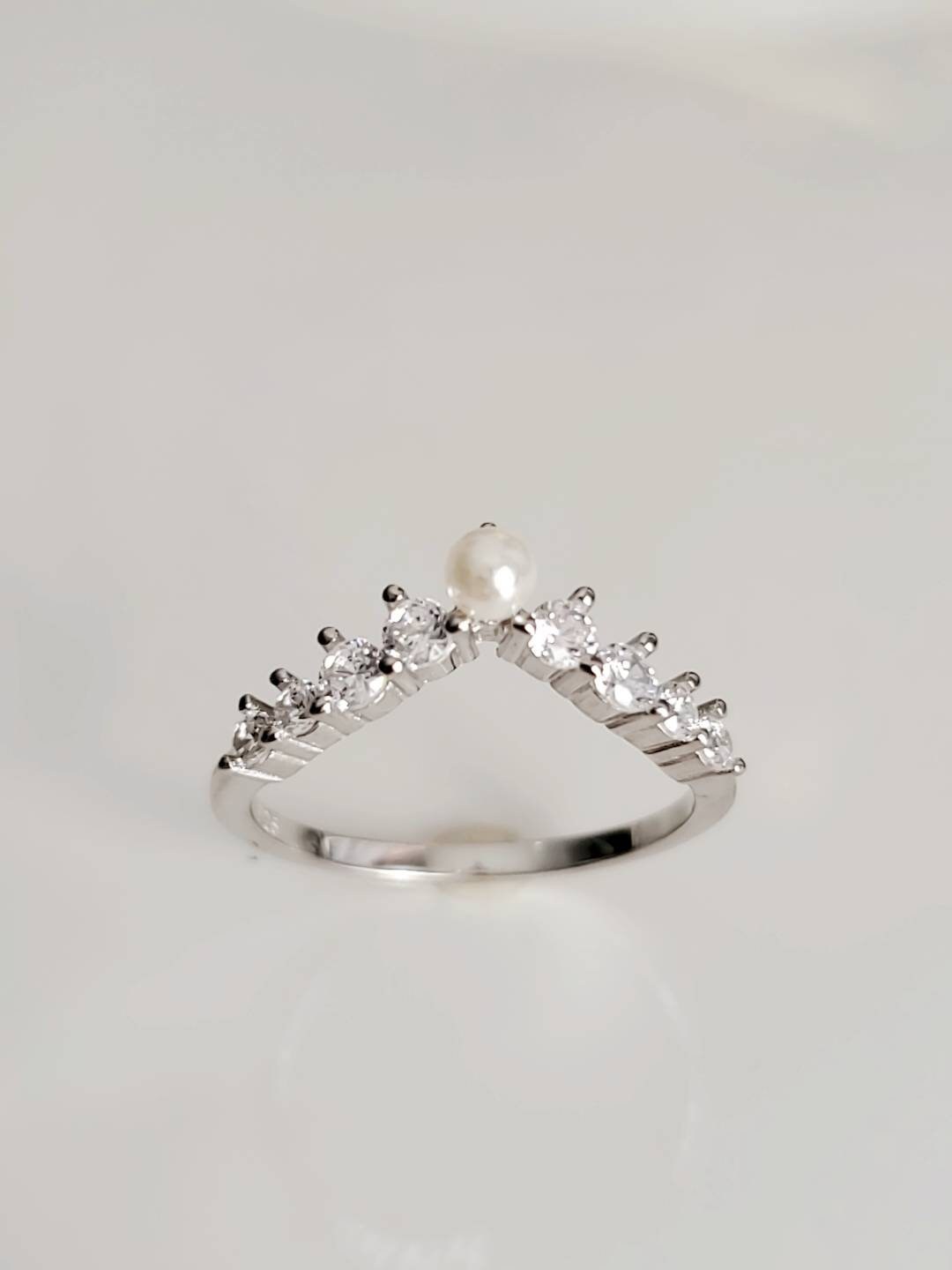 Sterling Silver Fresh Water Pearl Ring, Statement Ring, Promise Ring, Wedding Ring, 925 Stamped, Dainty Pearl Ring, Engagement Ring