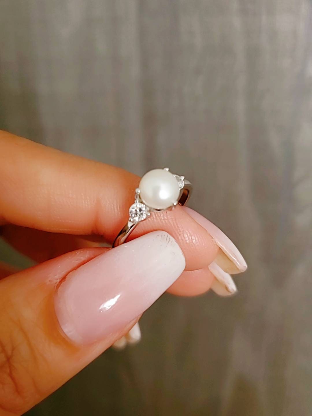 Sterling Silver Large Fresh Water Pearl Ring, Statement Ring, Pearl Ring, Promise Ring, Wedding Ring, 925 Stamped, Women's Pearl Ring