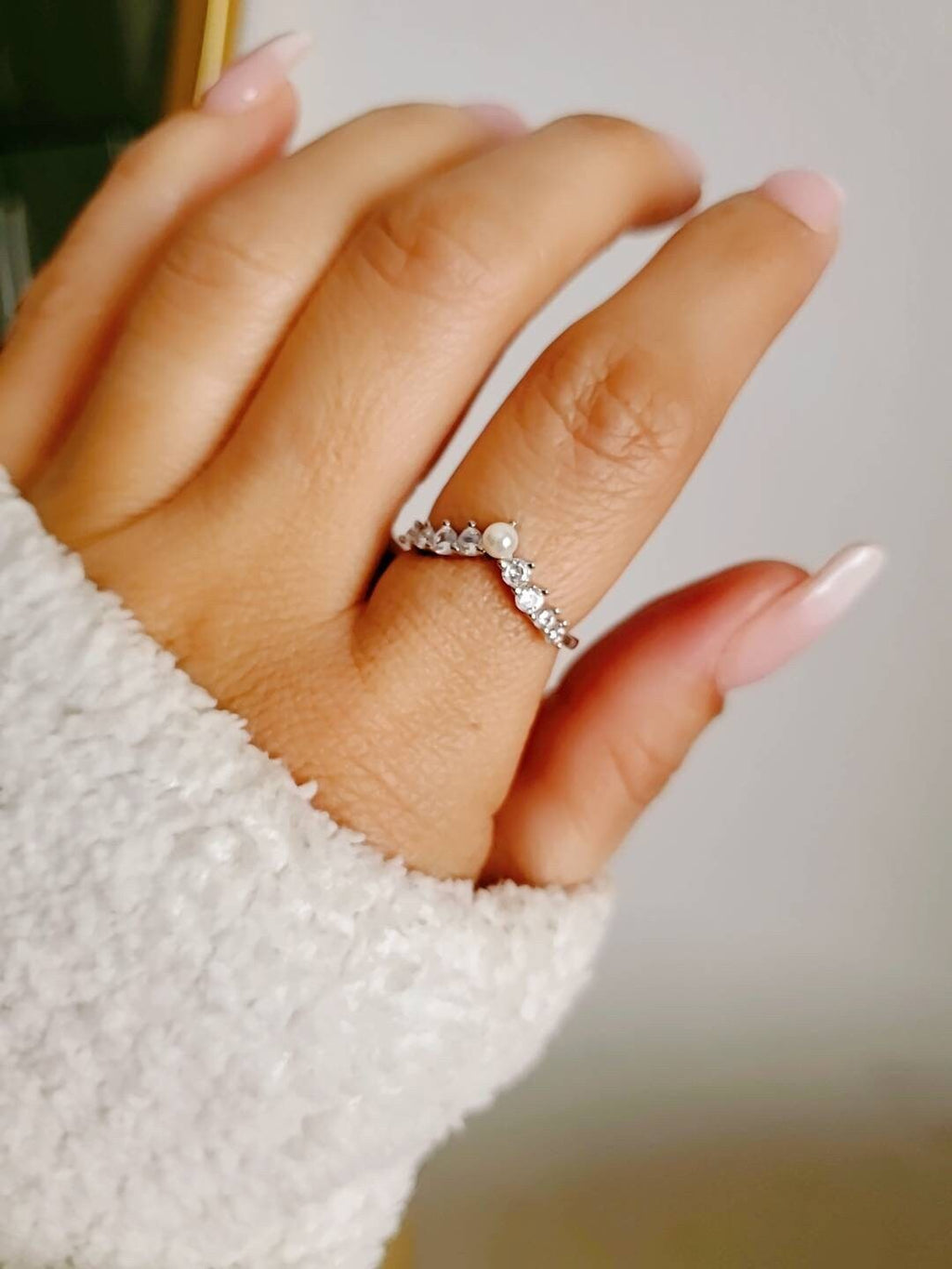Natural Fresh Water Pearl Statement Ring – 925 Sterling Silver