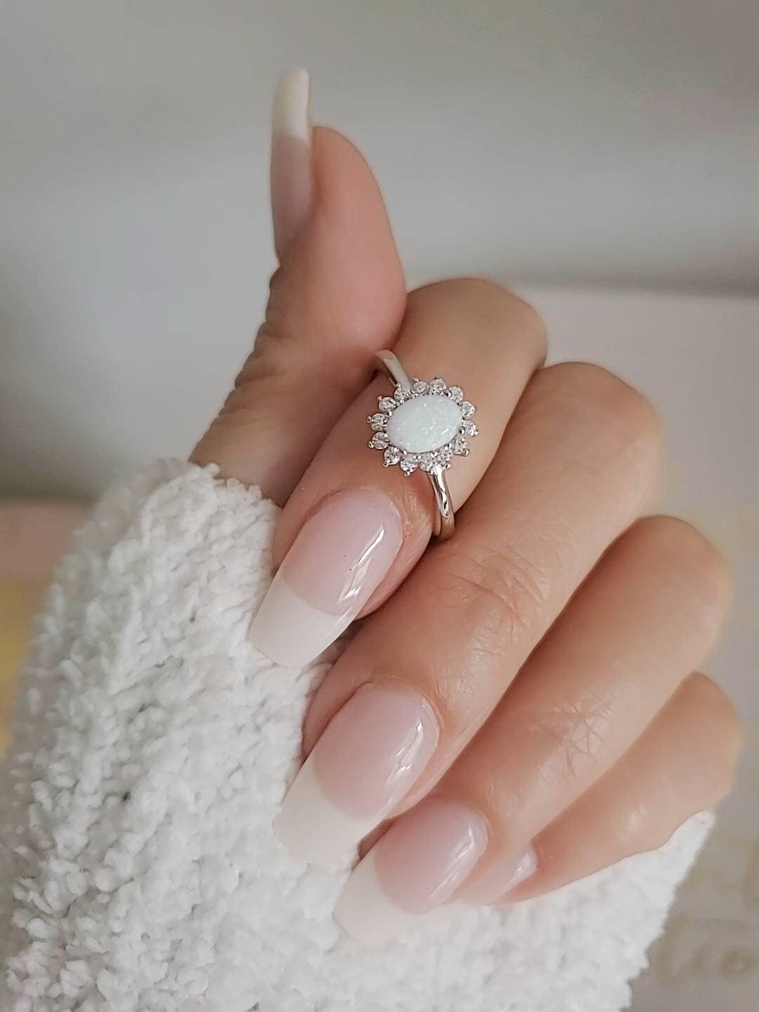 White Opal Women's Ring – Sterling Silver