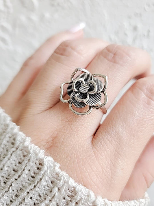 Flower Ring Sterling Silver Ring