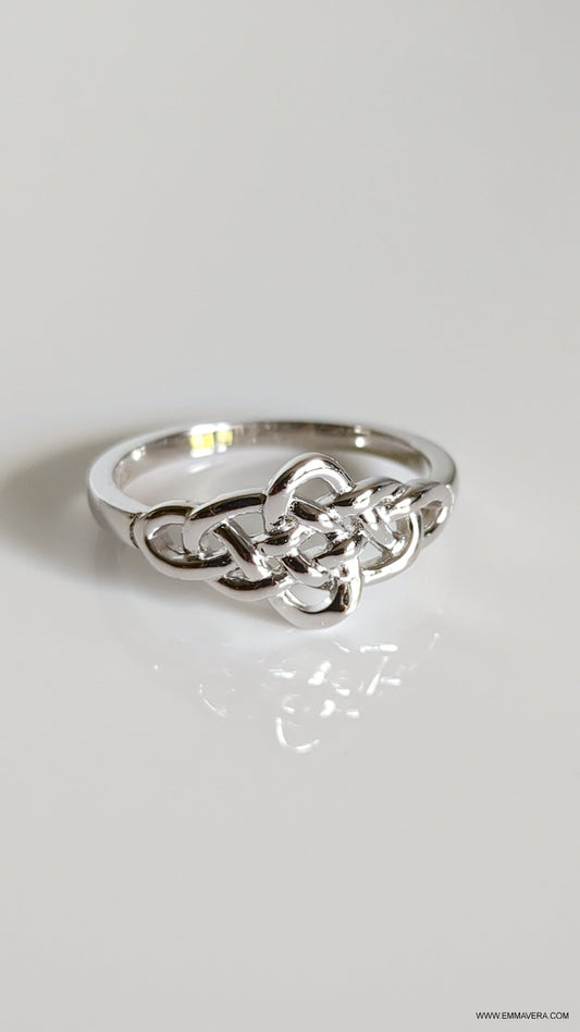 Sterling Silver Double Trinity Knot Celtic Ring