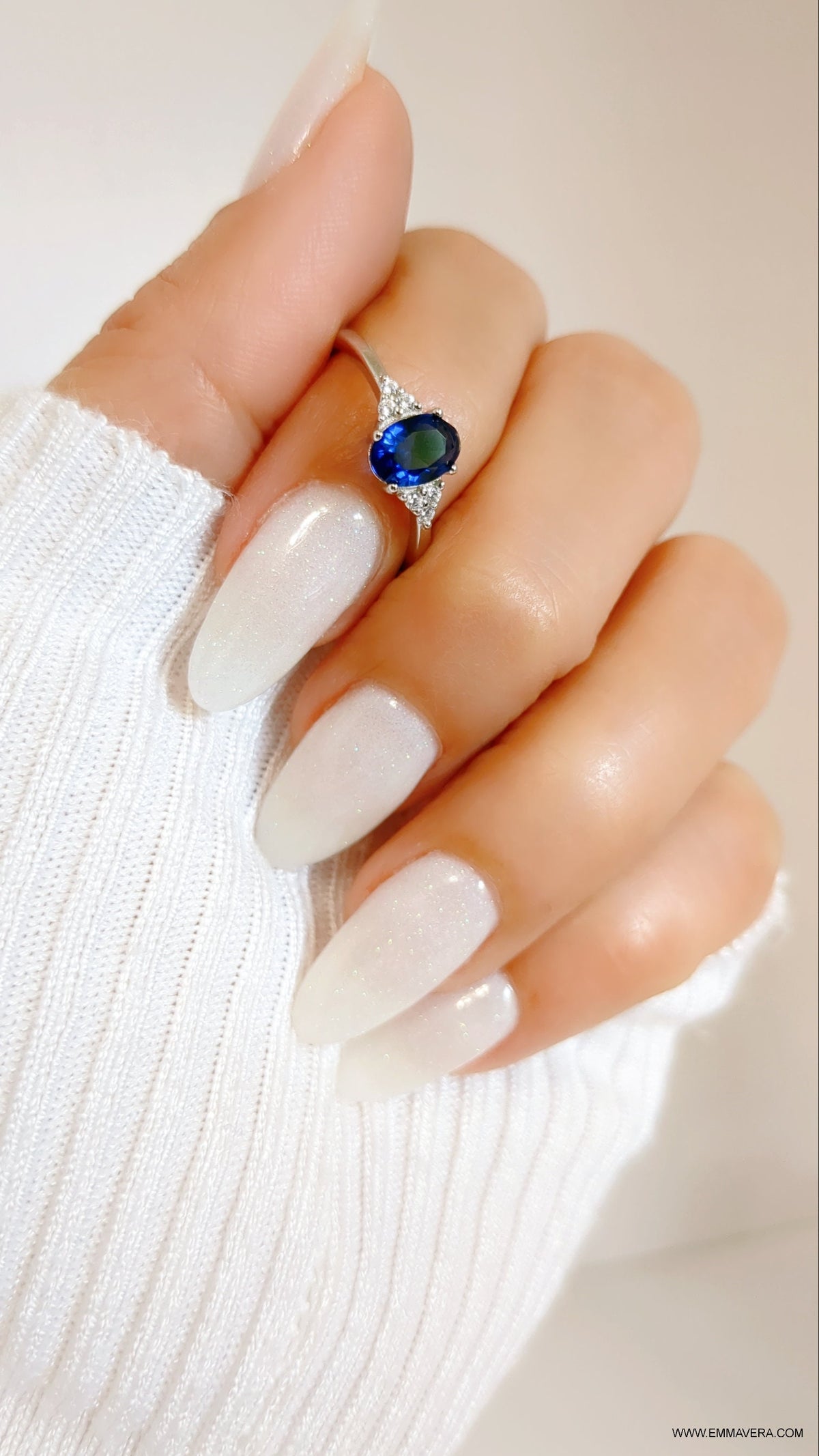 Precious Oval Sapphire Ring – 925 Sterling Silver