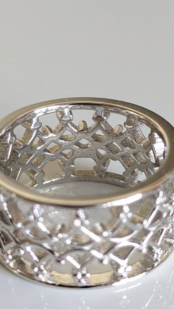 Wide Women's Statement Ring – 925 Sterling Silver