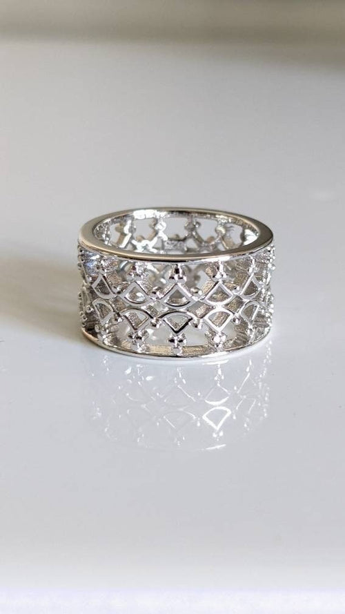 10.5mm Wide Eternity Band – 925 Sterling Silver
