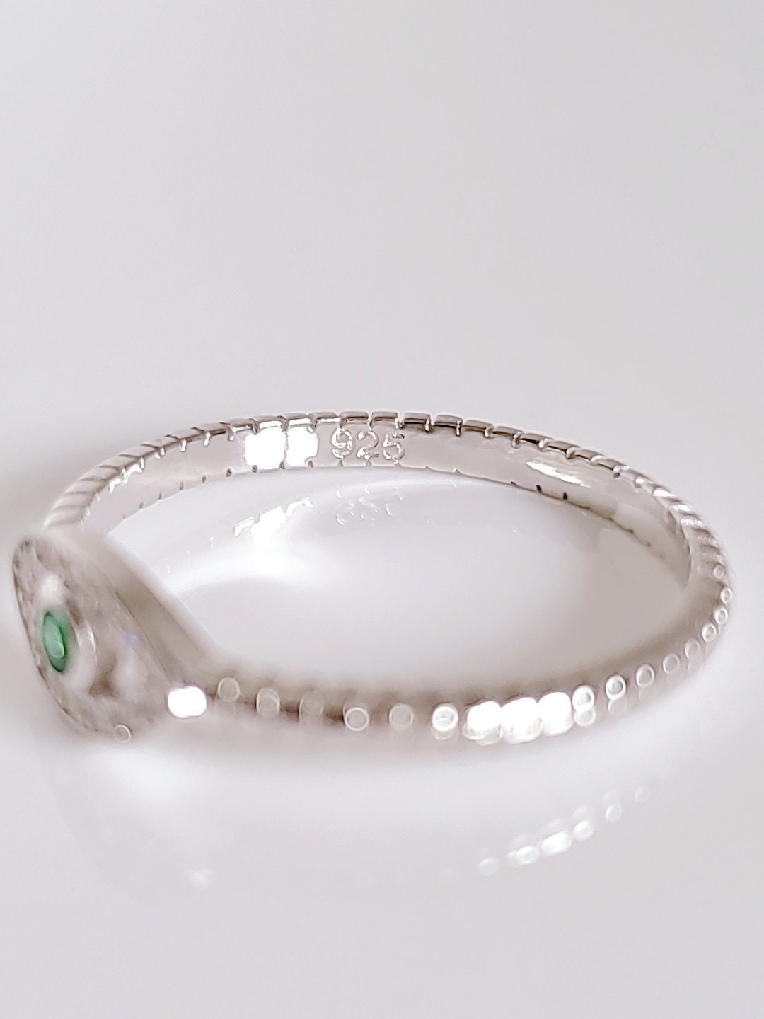 Sterling Silver Emerald Eye Ring