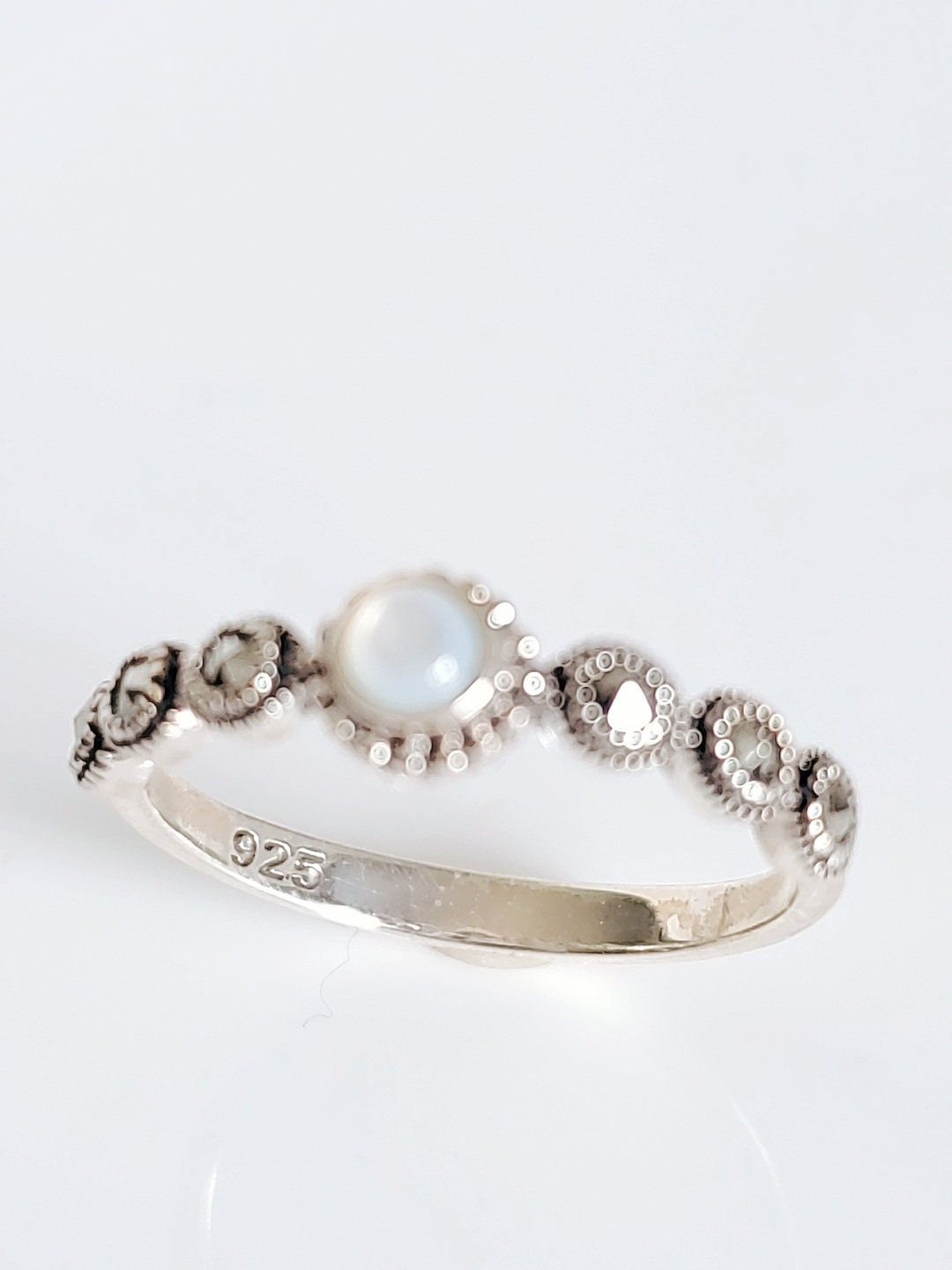 Mother of Pearl Sterling Silver Women Ring