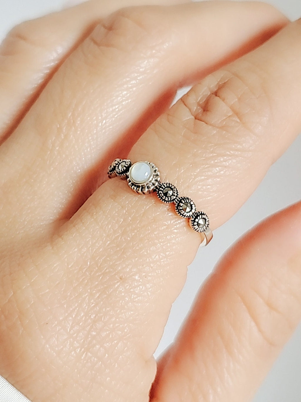 Mother of Pearl Sterling Silver Women Ring