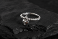 Sterling Silver Dangling Heart Lock Ring
