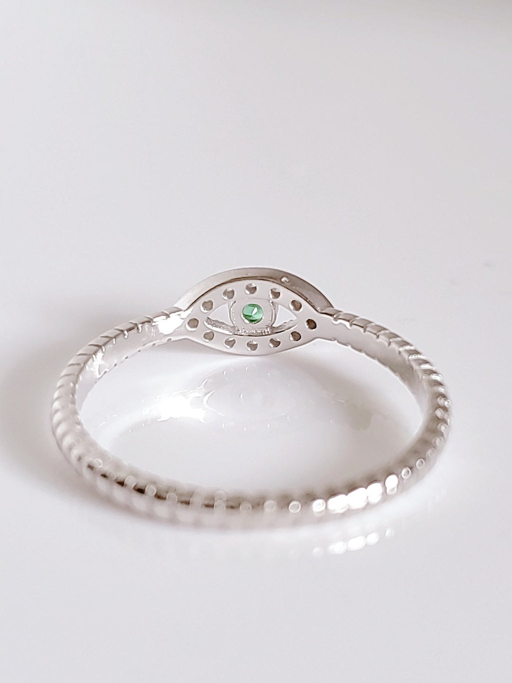 Sterling Silver Emerald Eye Ring