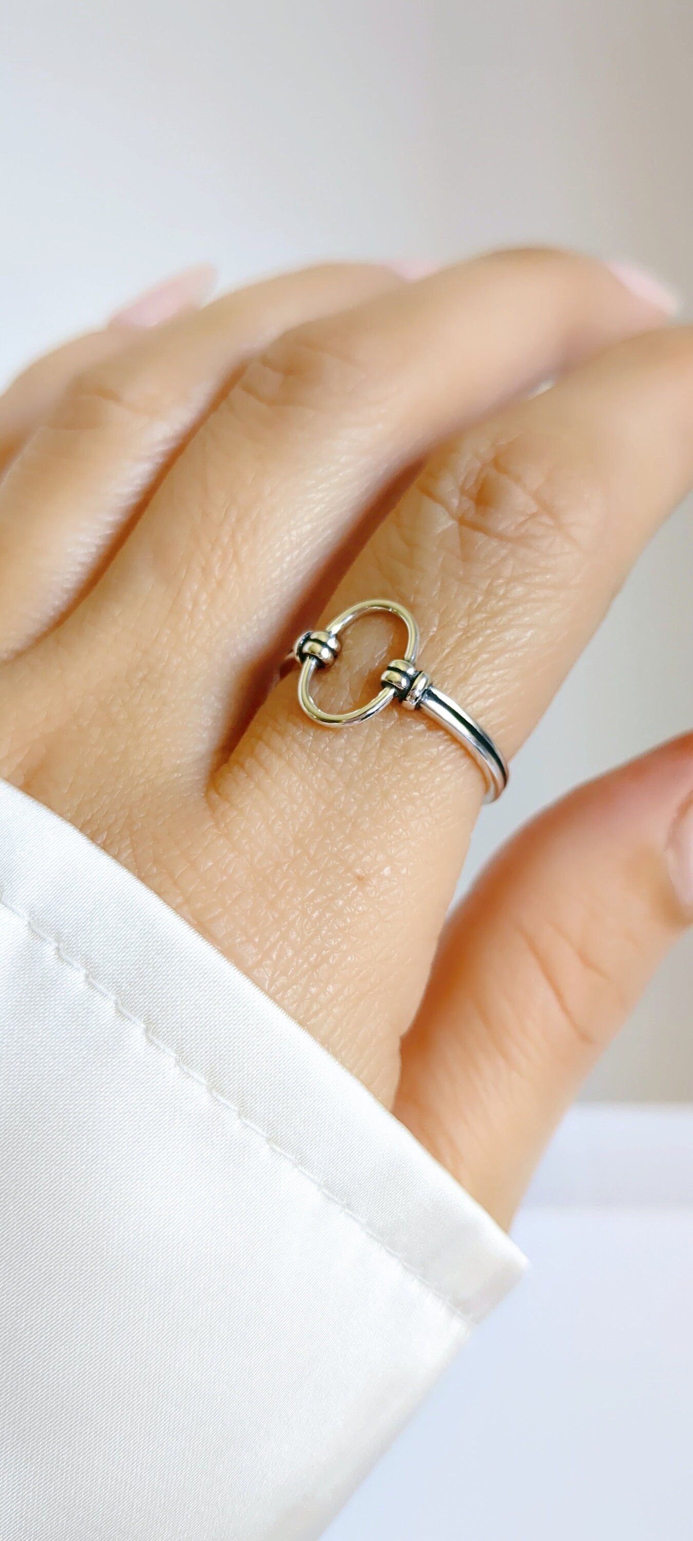 Sterling Silver Open Circle Ring, Halo Women Ring, O Ring, Stack Ring, Simple Ring, Halo Ring