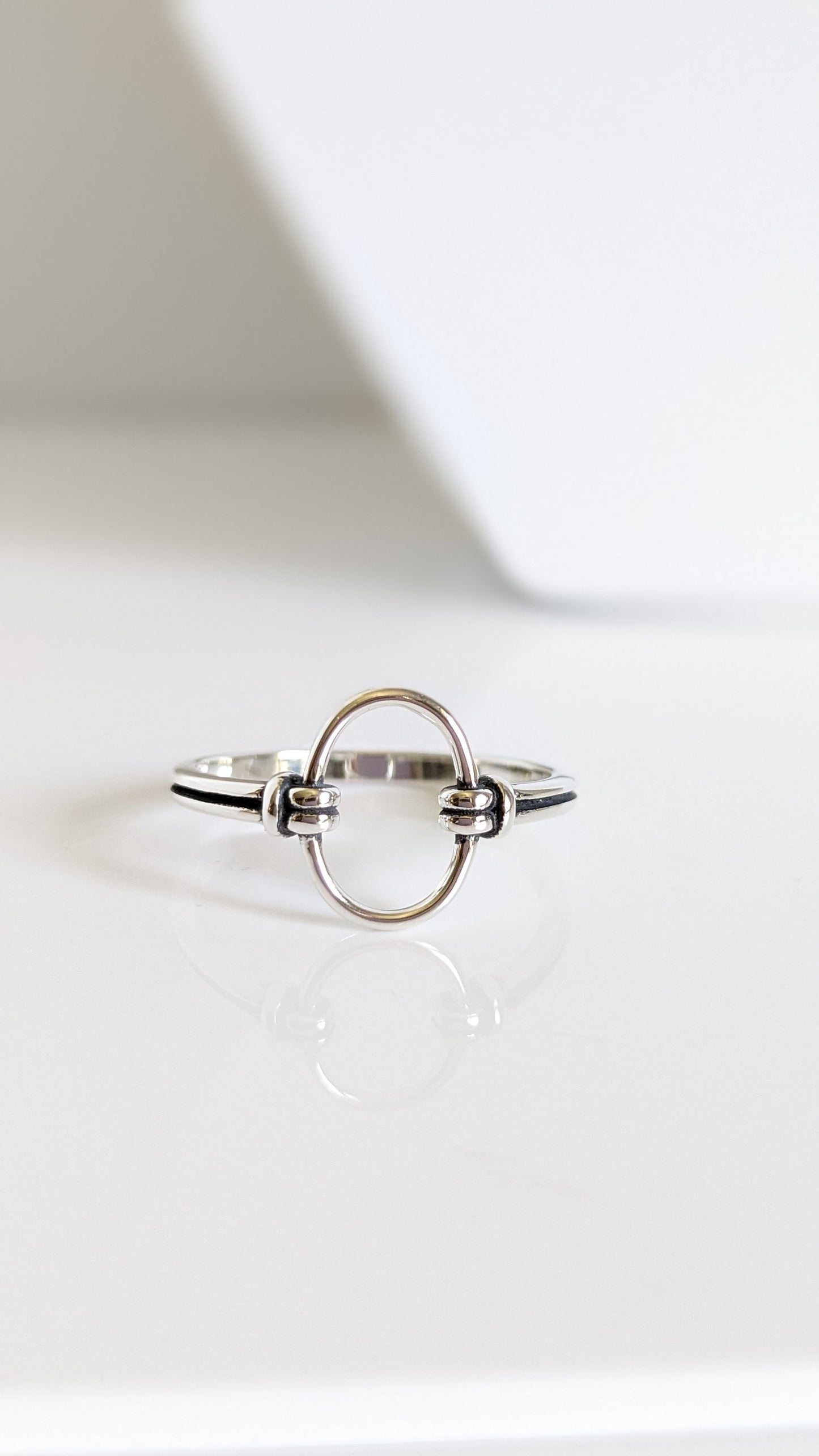 Sterling Silver Open Circle Ring, Halo Women Ring, O Ring, Stack Ring, Simple Ring, Halo Ring